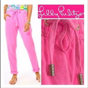 NWT Lilly Pulitzer Taron Linen Pant pink XXS